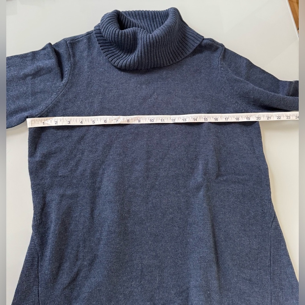 H by Halston Navy Cowl Neck Ribbed Sweater — Size XL - Picture 4 of 5